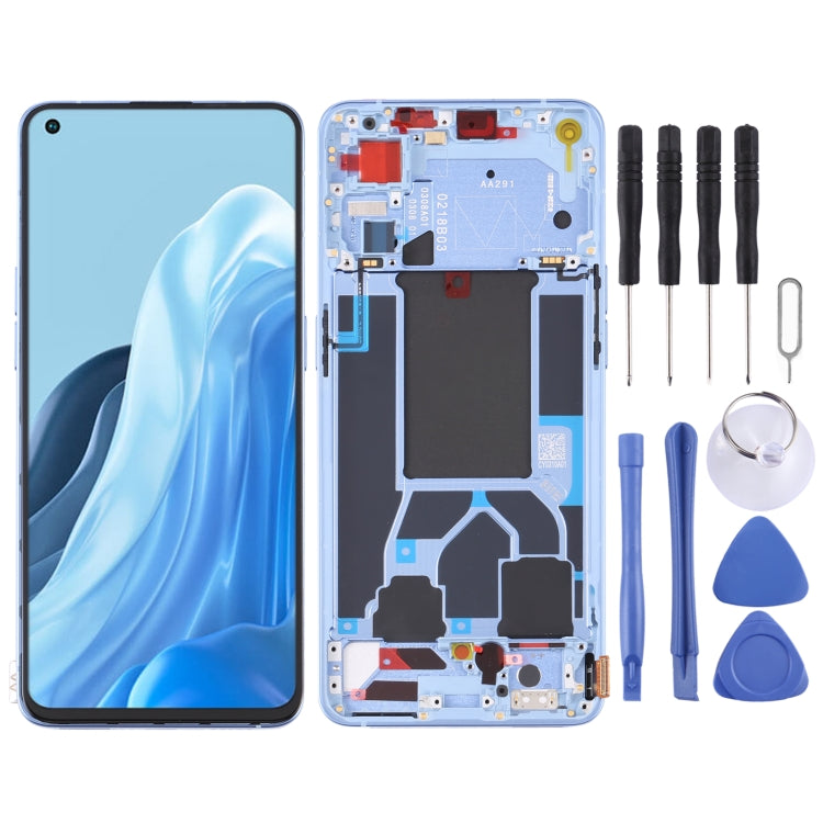 หน้าจอแอลซีดีต้นฉบับและชุดประกอบDigitizerพร้อมกรอบสำหรับOPPO Reno7 5GจีนPFJM10, For OPPO Reno7 5G China