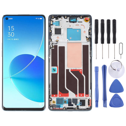 หน้าจอ LCD ต้นฉบับและชุดประกอบDigitizerพร้อมกรอบสำหรับOPPO Reno6 Pro 5G PEPM00 CPH2249, For OPPO Reno6 Pro 5G