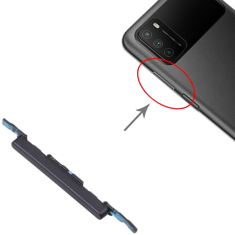 ปุ่มควบคุมระดับเสียงสำหรับ Xiaomi Poco M3 M2010J19CG M2010J19CI, For Xiaomi Poco M3