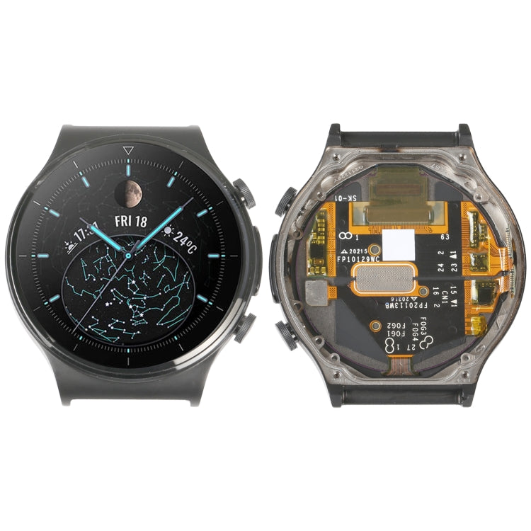 หน้าจอ LCD วัสดุแซฟไฟร์ดั้งเดิมและชุดประกอบDigitizerพร้อมกรอบสำหรับHuawei Watch GT 2 Pro ECG Edition