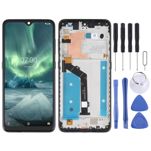 หน้าจอ LCD ต้นฉบับสำหรับ Nokia 7.2 / 6.2 Digitizer Full Assembly พร้อมกรอบ, For Nokia 7.2 / 6.2
