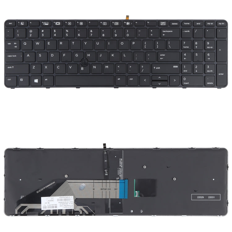 สำหรับ HP Probook 650 G2 G3 655 G3 450 G3 841137-001 US แป้นพิมพ์รุ่น Backlight และชี้, For HP Probook 650 G2