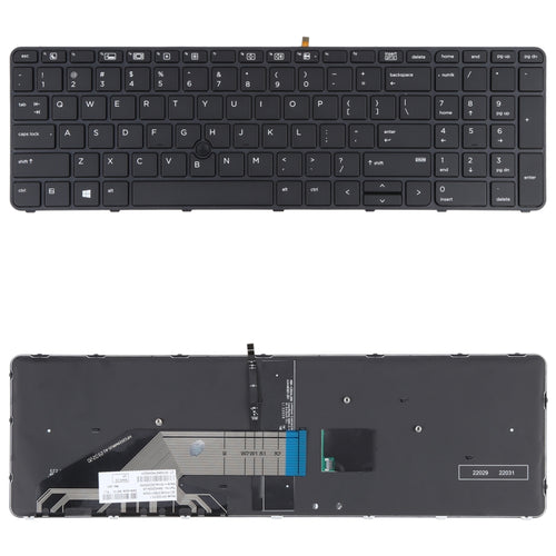 สำหรับ HP Probook 650 G2 G3 655 G3 450 G3 841137-001 US แป้นพิมพ์รุ่น Backlight และชี้, For HP Probook 650 G2