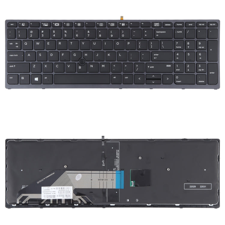 สำหรับแป้นพิมพ์รุ่น HP ZBOOK 15 G3 17 G3 US พร้อมไฟพื้นหลังและการชี้, For HP ZBOOK 15 G3