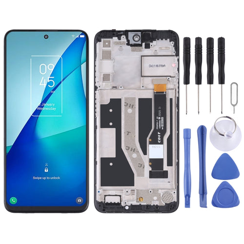 หน้าจอ LCD และชุดประกอบDigitizerพร้อมกรอบสำหรับTCL 20L / 20L + / 20 Lite / 20S T774H T774B T775H T775B, For TCL 20L / 20L+ / 20 Lite / 20S