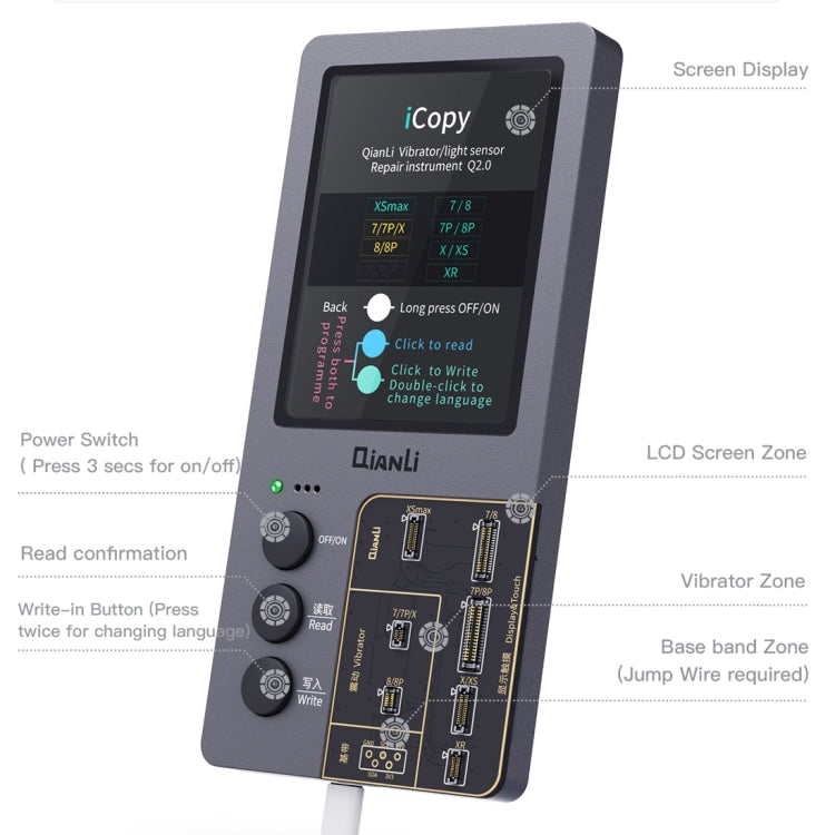 Qianli iCopy Plus 3 in 1 หน้าจอ LCD สีเดิมซ่อมโปรแกรมเมอร์สำหรับ iPhone, 3 in 1 For iPhone 6-12 Series