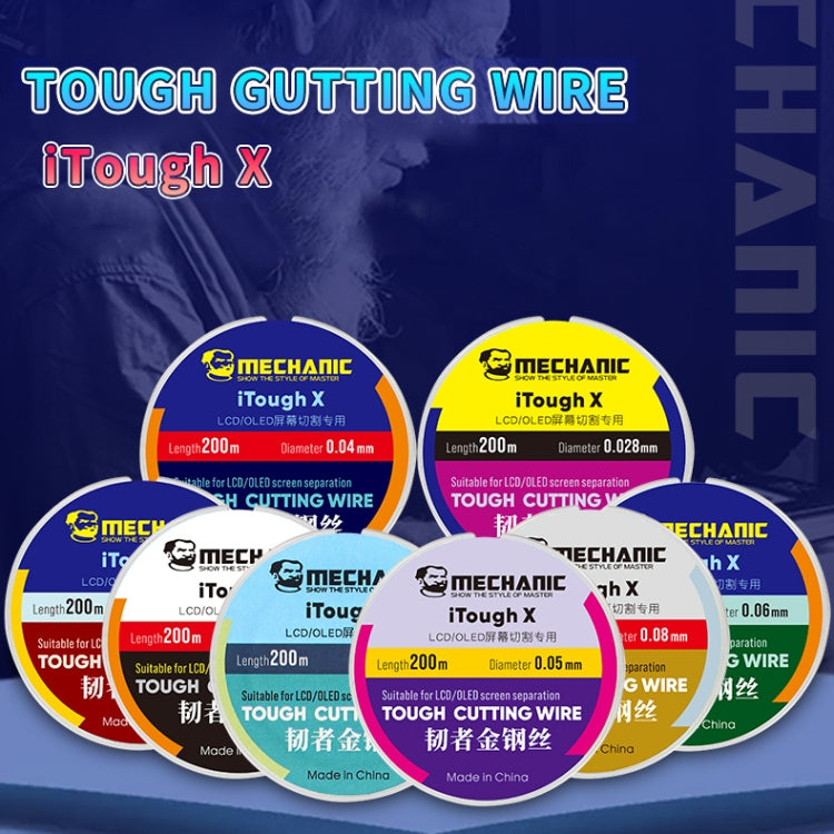 ช่าง iTough X 200M 0.04MM LCD OLED หน้าจอตัดลวด, Mechanic 0.04MM 200M