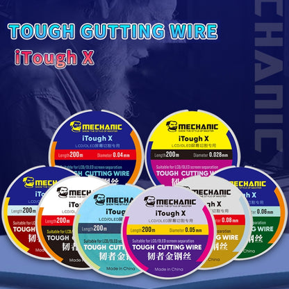 ช่าง iTough X 200M 0.04MM LCD OLED หน้าจอตัดลวด, Mechanic 0.04MM 200M