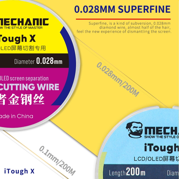 ช่าง iTough X 200M 0.04MM LCD OLED หน้าจอตัดลวด, Mechanic 0.04MM 200M
