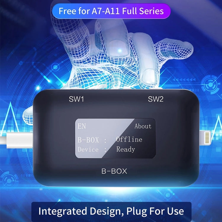 B-BOX การอ่านการเขียนฮาร์ดดิสก์เปลี่ยนการเขียนโปรแกรม SN พร้อมหน้าจอ 1.3 นิ้วสำหรับ iPhone 7-11, B-BOX