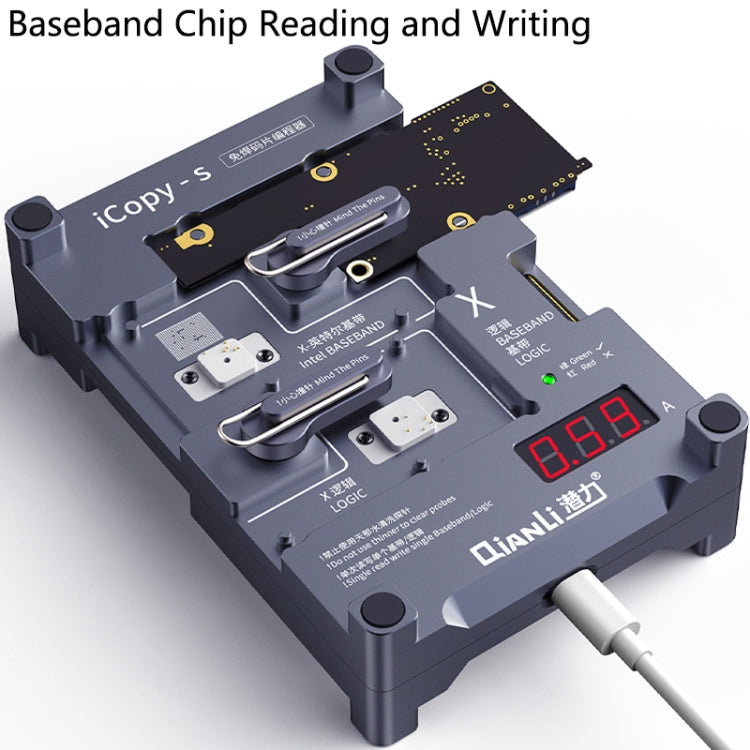 Qianli iCopy-S สองด้านชิป Test Stand 4 IN1 Logic Baseband ชิป EEPROM Non-กำจัดสำหรับ iPhone X / XS / XR / XS MAX, For iPhone X / XS / XR / XS Max