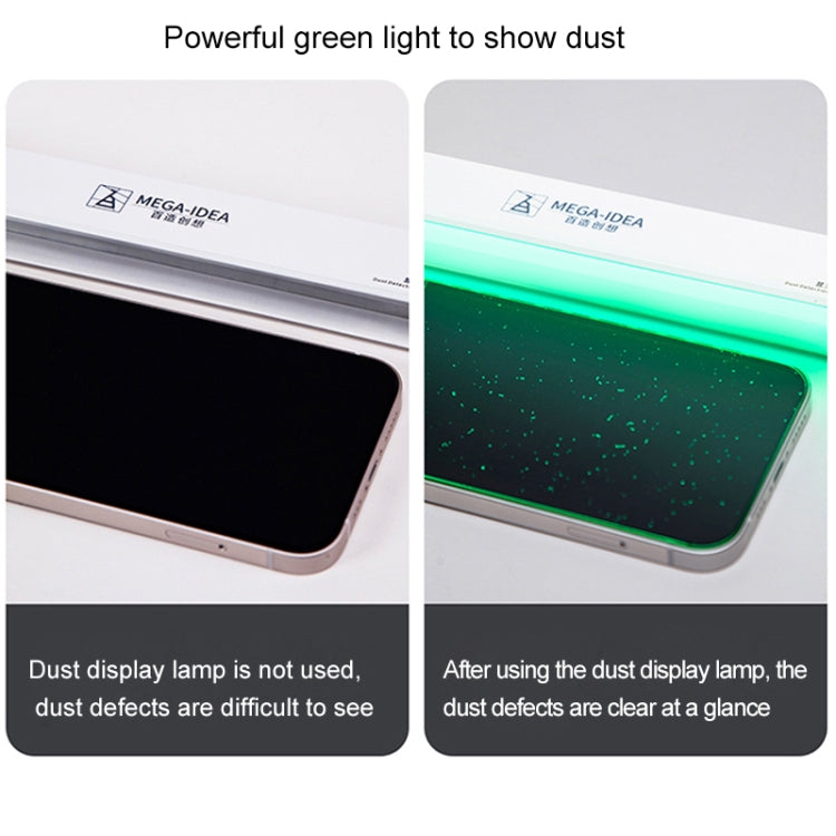 แสดงโคมไฟฝุ่น 2 หน้าจอ LCD ซ่อมโคมไฟฝุ่นลายนิ้วมือหน้าจอรอยขีดข่วนเปลี่ยนฝุ่นจอแสดงผลโคมไฟสำหรับโทรศัพท์มือถือ LED สีเขียว, Show Dust Lamp