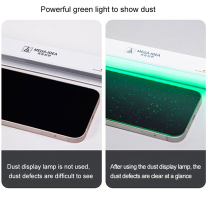 แสดงโคมไฟฝุ่น 2 หน้าจอ LCD ซ่อมโคมไฟฝุ่นลายนิ้วมือหน้าจอรอยขีดข่วนเปลี่ยนฝุ่นจอแสดงผลโคมไฟสำหรับโทรศัพท์มือถือ LED สีเขียว, Show Dust Lamp