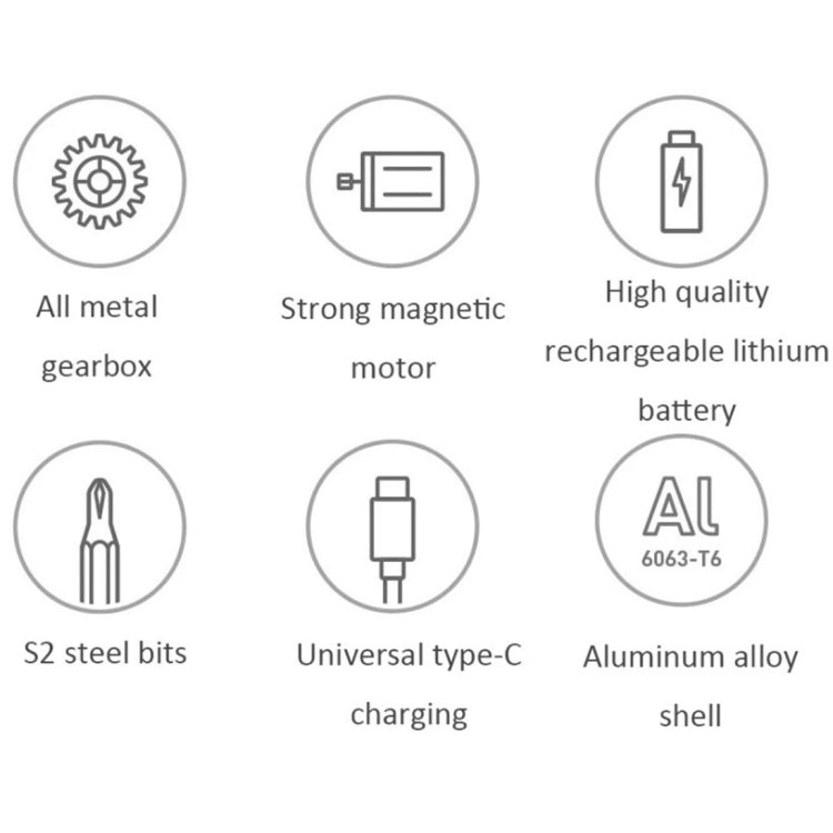 25 in 1 Original Xiaomi Mijia Electric Precision ไขควง ชุด ชาร์จแม่เหล็กอลูมิเนียม เคส, Mijia 25 in 1
