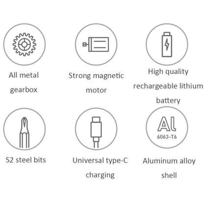 25 in 1 Original Xiaomi Mijia Electric Precision ไขควง ชุด ชาร์จแม่เหล็กอลูมิเนียม เคส, Mijia 25 in 1