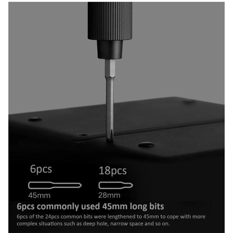 25 in 1 Original Xiaomi Mijia Electric Precision ไขควง ชุด ชาร์จแม่เหล็กอลูมิเนียม เคส, Mijia 25 in 1