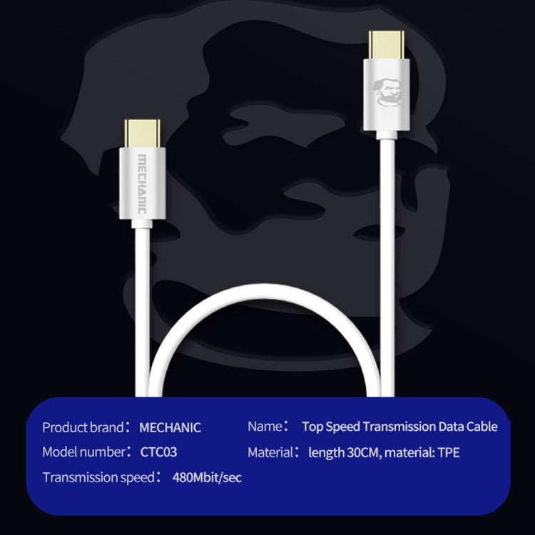 MECHANIC Lightning สายเคเบิลข้อมูลการส่งข้อมูลความเร็วสูงสาย USB Lightning สำหรับ Type-C ถึง Type-C, For Type-C to Type-C