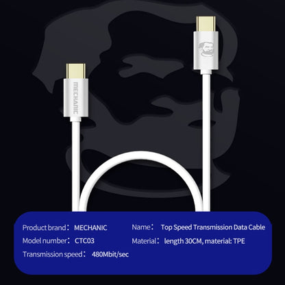 MECHANIC Lightning สายเคเบิลข้อมูลการส่งข้อมูลความเร็วสูงสาย USB Lightning สำหรับ Type-C ถึง Type-C, For Type-C to Type-C