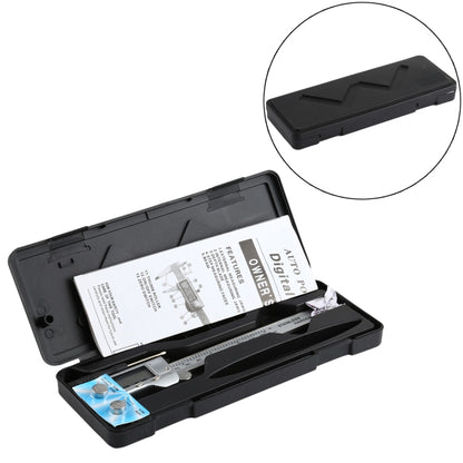 0-150 มม. LCD เครื่องวัดเส้นผ่าศูนย์กลางดิจิตอลอิเล็กทรอนิกส์ดิจิตอล Vernier Caliper, 0-150mm (Silver)