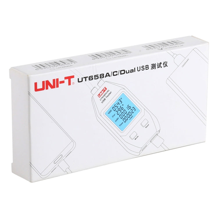 UNI-T USB โวลต์มิเตอร์แอมมิเตอร์เครื่องทดสอบ UT658DUAL, UT658DUAL