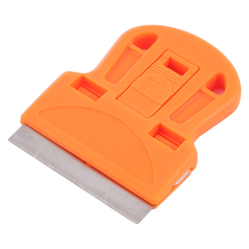 กาวกำจัดไม้กวาดหุ้มยางสติ๊กเกอร์ทำความสะอาดด้ามพลาสติกมีดโกน, Mini Glue Remover Squeegee (Orange), Mini Glue Remover Squeegee(Yellow)