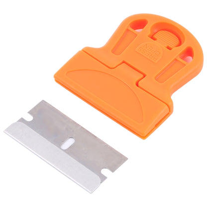 กาวกำจัดไม้กวาดหุ้มยางสติ๊กเกอร์ทำความสะอาดด้ามพลาสติกมีดโกน, Mini Glue Remover Squeegee (Orange), Mini Glue Remover Squeegee(Yellow)