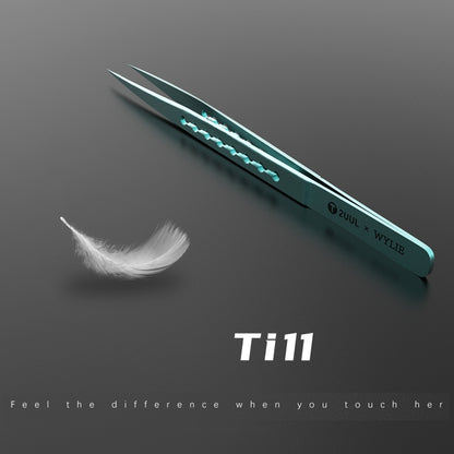 2UUL & WYLIE Ti11 แหนบปลายตรงโลหะผสมไทเทเนียม, Ti11