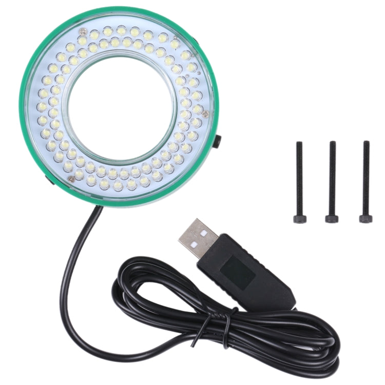 2UUL ปรับกล้องจุลทรรศน์ LED แหวนโคมไฟ 5V แหล่งจ่ายไฟ USB, 62mm