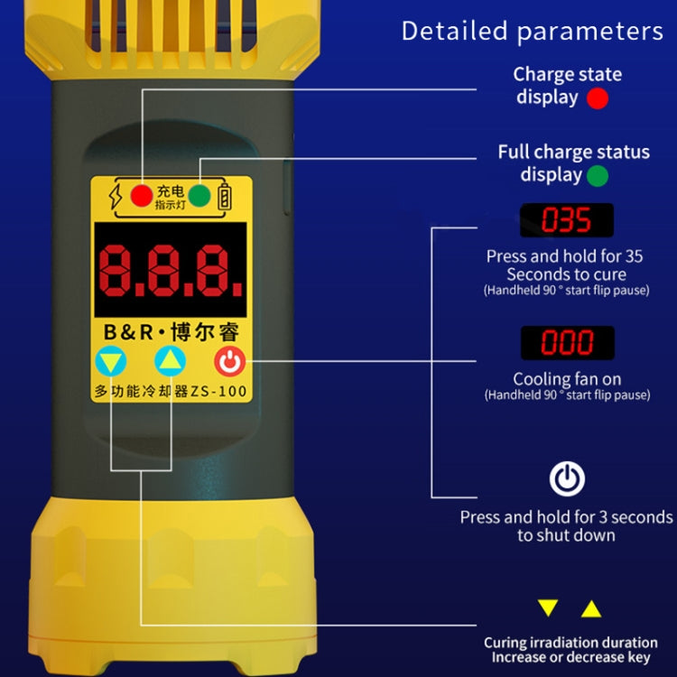 B&R ZS-100 2 in 1 UV Curing Lamp + เครื่องมือซ่อมแซมพัดลมคูลเลอร์, ZS-100