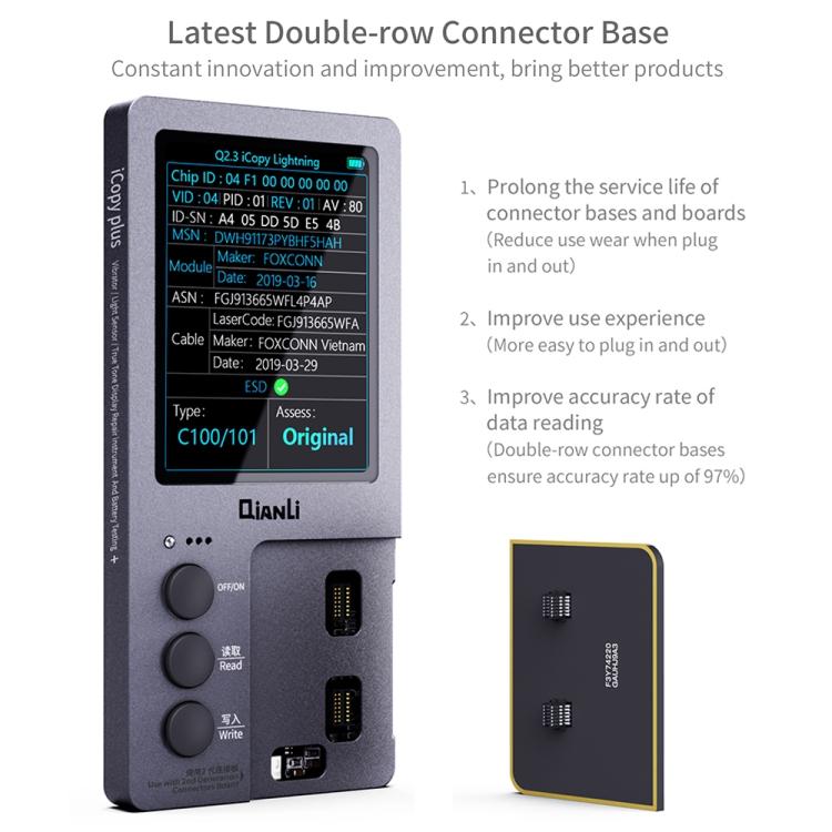 สำหรับ iPhone 6 - 14 Pro Max 5 in 1 Qianli iCopy Plus 2.2 Repair Detection Programmer Set, Plug: US, 5 in 1