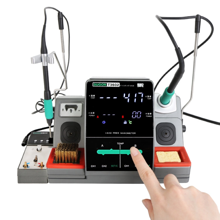 SUGON T3602 110V 240W Dual Station Nano Electric การประสาน สถานีพร้อมที่จับคู่, ปลั๊ก US, T3602, US Plug