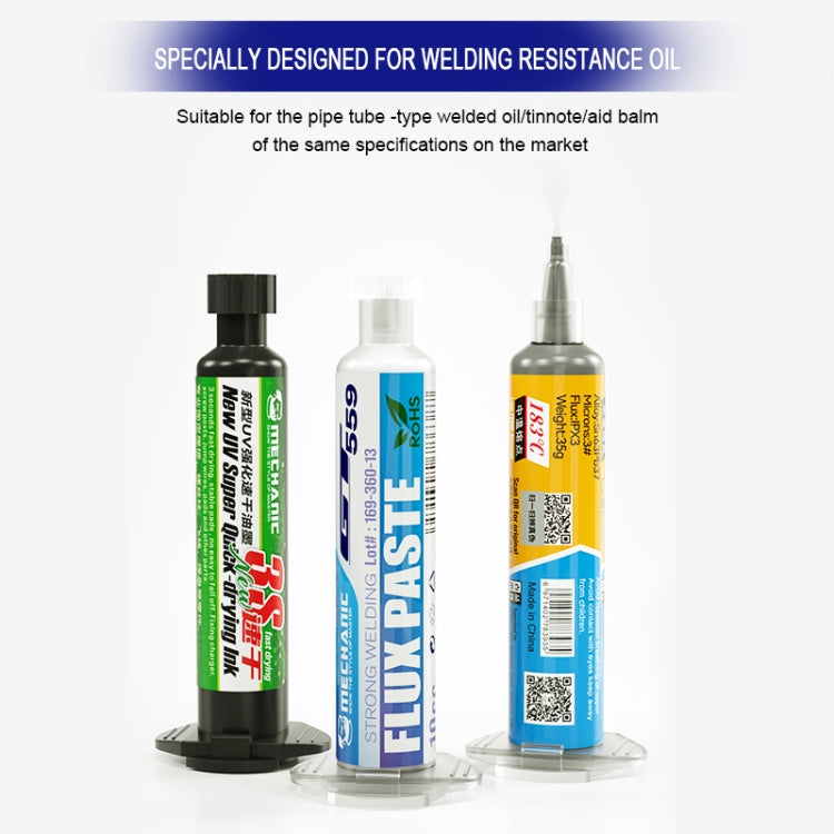 MECHANIC P09 ท่อโลหะผสมอลูมิเนียม Piston Solder Paste Flux Booster Syringe, MECHANIC P09