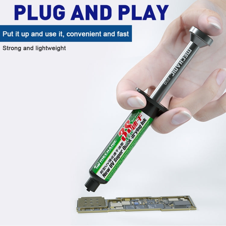 MECHANIC P09 ท่อโลหะผสมอลูมิเนียม Piston Solder Paste Flux Booster Syringe, MECHANIC P09