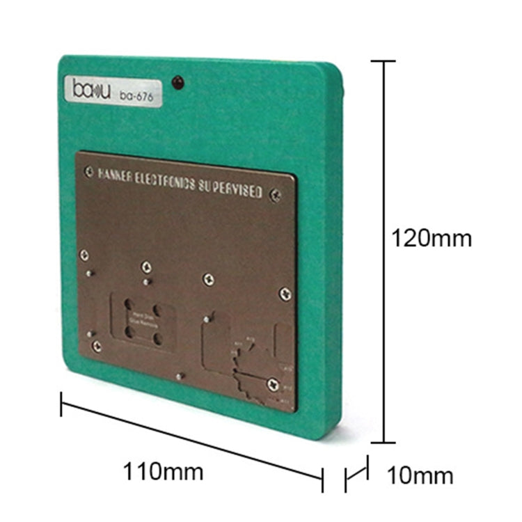 บากู BA-676 110V-120V Multifuntional PCB IC กาวลบแพลตฟอร์มทำความร้อนอุณหภูมิสำหรับ iPhone X / XS / XS Max / 11 / 11 Pro / 11 Pro Max, ปลั๊ก CN, CN Plug