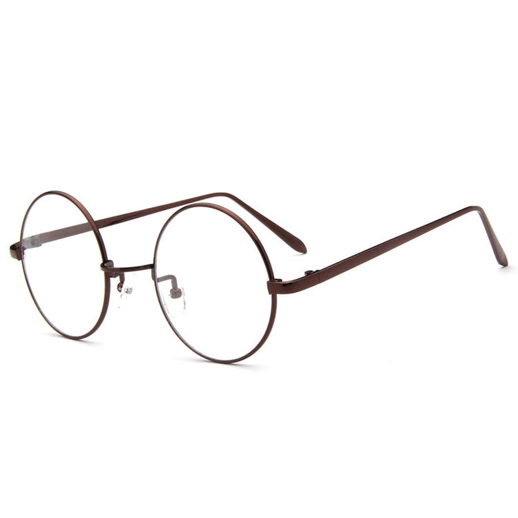 แว่นตากรอบกลม Small Fresh, Bronze, Gun gray, Round-Framed Glasses, Golden, Silver