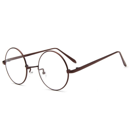 แว่นตากรอบกลม Small Fresh, Bronze, Gun gray, Round-Framed Glasses, Golden, Silver