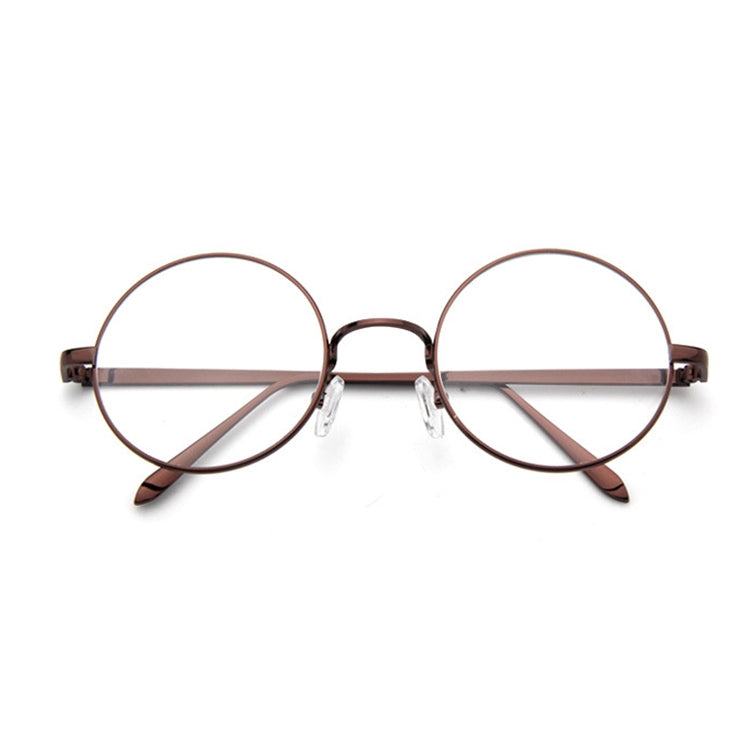 แว่นตากรอบกลม Small Fresh, Bronze, Gun gray, Round-Framed Glasses, Golden, Silver