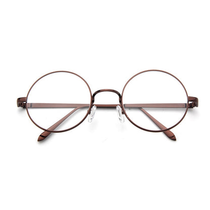 แว่นตากรอบกลม Small Fresh, Bronze, Gun gray, Round-Framed Glasses, Golden, Silver