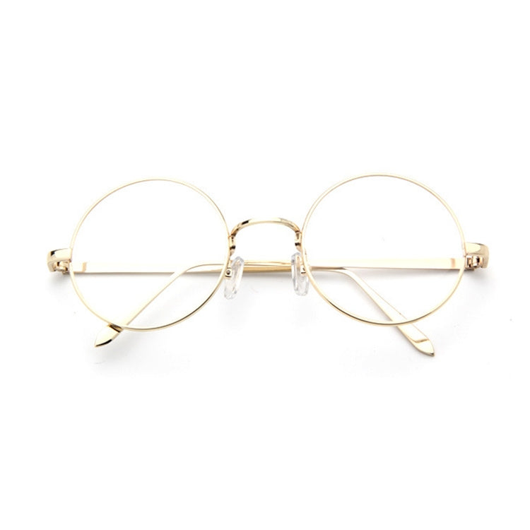 แว่นตากรอบกลม Small Fresh, Bronze, Gun gray, Round-Framed Glasses, Golden, Silver