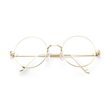 แว่นตากรอบกลม Small Fresh, Bronze, Gun gray, Round-Framed Glasses, Golden, Silver