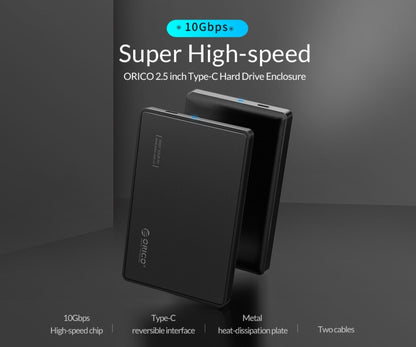 ORICO กล่องใส่ฮาร์ดไดรฟ์ Type-C ขนาด 2.5 นิ้ว, USB 3.1 Gen2 Type-C