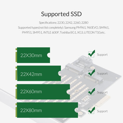 ORICO PDM2 M.2 NVME เป็นการ์ดเอ็กซ์แพนชัน PCI-E 3.0 X4