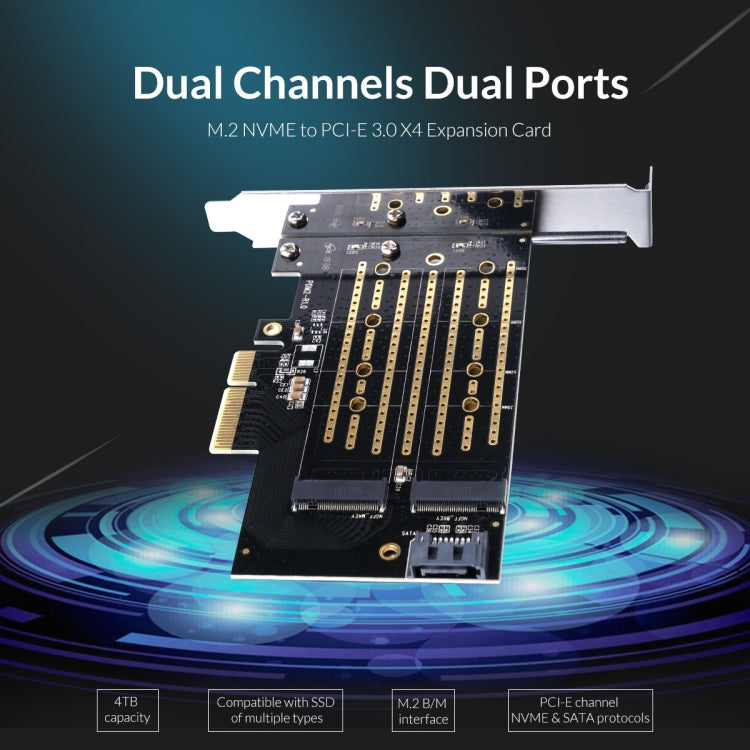 ORICO PDM2 M.2 NVME เป็นการ์ดเอ็กซ์แพนชัน PCI-E 3.0 X4