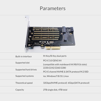 ORICO PDM2 M.2 NVME เป็นการ์ดเอ็กซ์แพนชัน PCI-E 3.0 X4