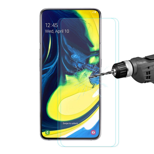 2 ชิ้น ENKAY Hat-Prince 0.26mm 2.5D 9H ฟิล์มป้องกันกระจกนิรภัยสำหรับ Samsung Galaxy A80