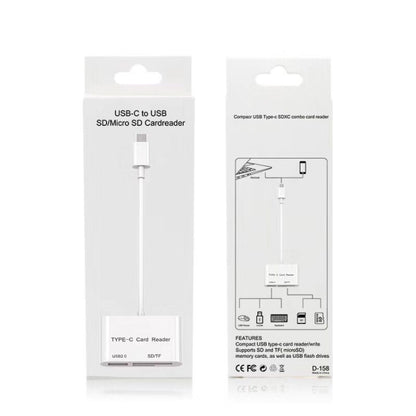เครื่องอ่านการ์ด USB-C เป็น USB SD/Micro SD