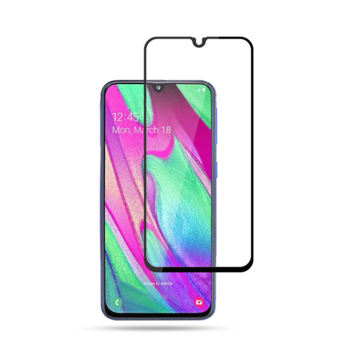 mocolo 0.33mm 9H 2.5D เต็มกาวผ้าไหมพิมพ์ฟิล์มกระจกนิรภัยสำหรับ Galaxy A40 รองรับการปลดล็อคลายนิ้วมือ (สีดำ)