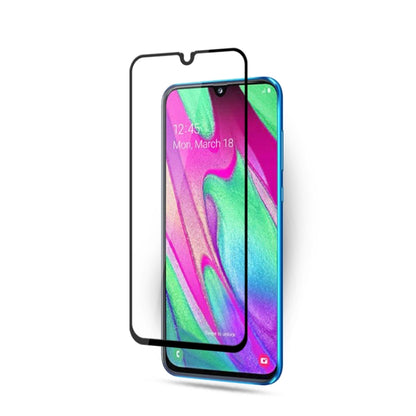 mocolo 0.33mm 9H 2.5D เต็มกาวผ้าไหมพิมพ์ฟิล์มกระจกนิรภัยสำหรับ Galaxy A40 รองรับการปลดล็อคลายนิ้วมือ (สีดำ)
