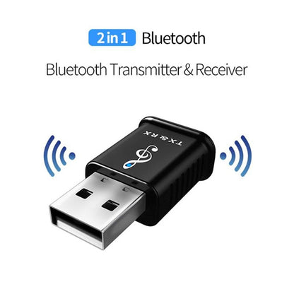 MSD168 2 ใน 1 เครื่องส่งสัญญาณบลูทูธ Mini 3.5 มม.AUX สเตอริโอไร้สายบลูทูธ 5.0 อะแดปเตอร์สำหรับรถยนต์ทีวี PC MP3