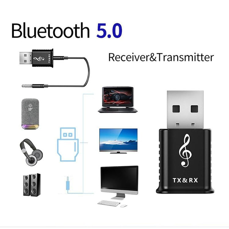 MSD168 2 ใน 1 เครื่องส่งสัญญาณบลูทูธ Mini 3.5 มม.AUX สเตอริโอไร้สายบลูทูธ 5.0 อะแดปเตอร์สำหรับรถยนต์ทีวี PC MP3